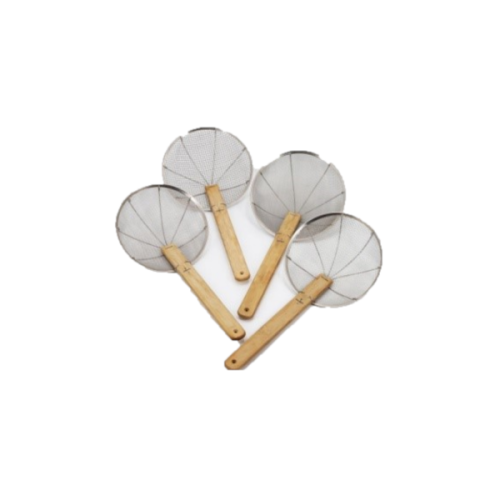 Bamboo handle fried sieve 11x20